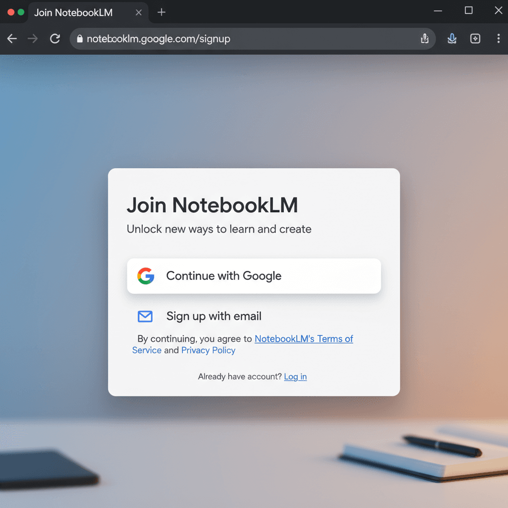NotebookLM 가입 프로세스